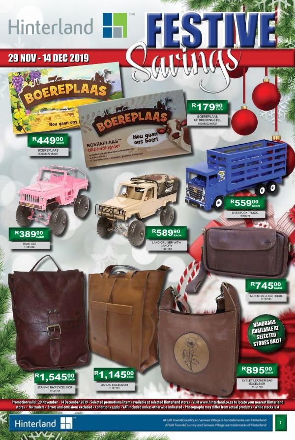 Hinterland Promotions Festive Savings