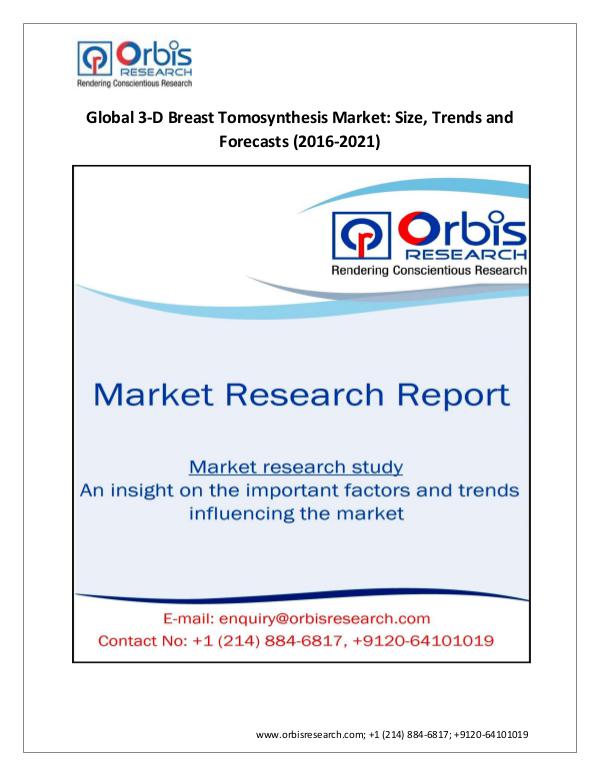 Latest Study On Global  3-D Breast Tomosynthesis M