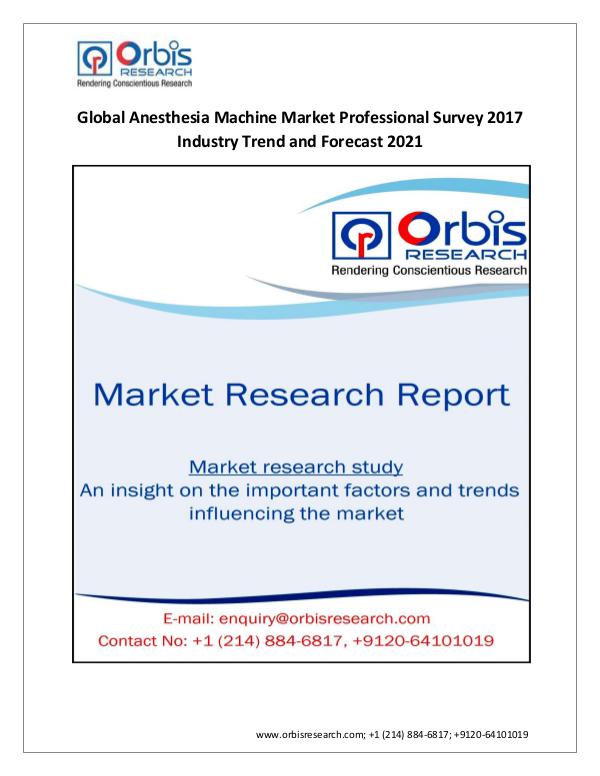 New Study: 2017 Global  Anesthesia Machine M