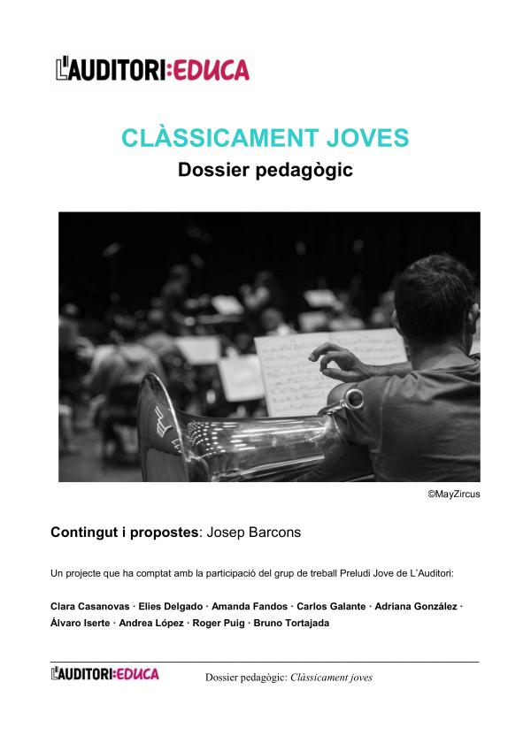 Dossier pedagògic Clàssicament Joves Dossier_Pedagogic_Classicament_Joves