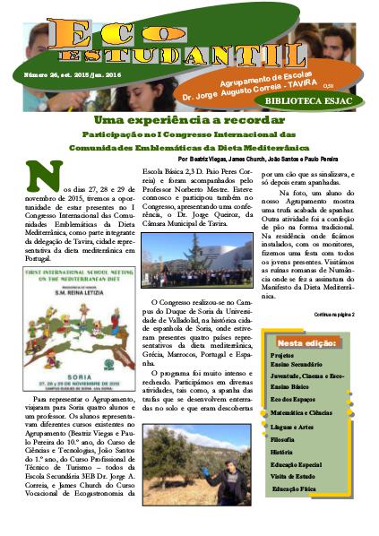 Jornal ECOESTUDANTIL jan. 2016 n.º 26