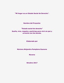 “Estado social de derecho” Sueña, vive, respeta y participa para vivi