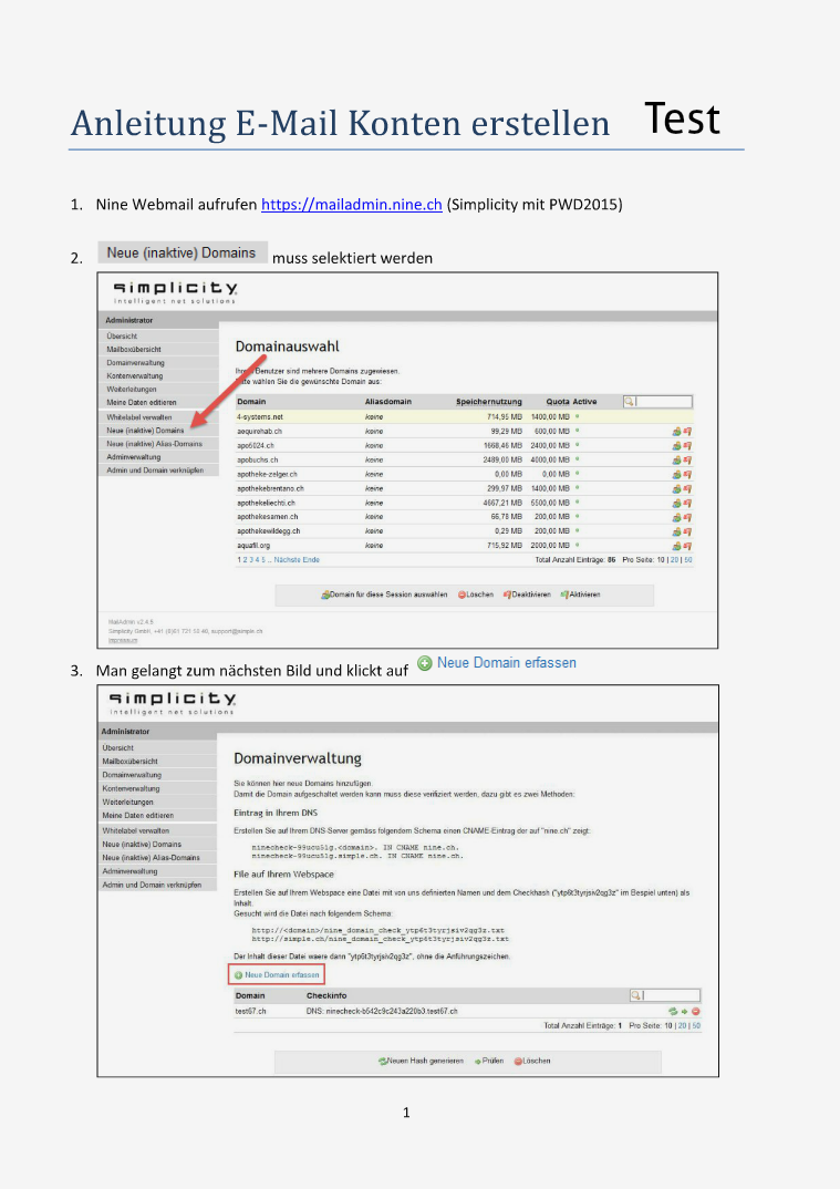 Anleitung E-Mail Konto erstellen Feb. 2016