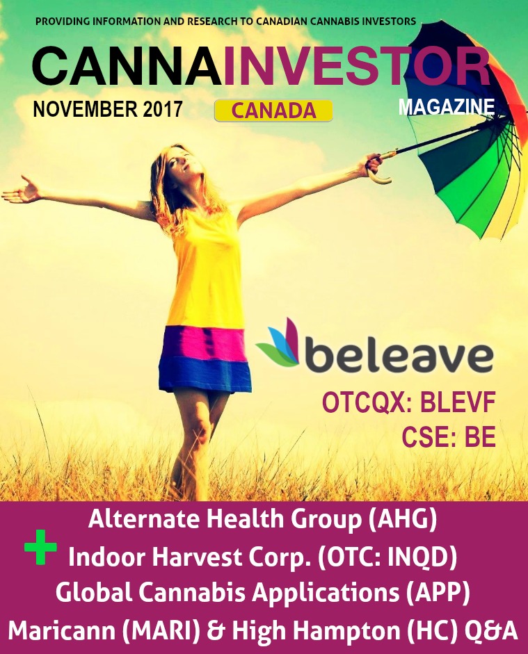 Canadian CANNAINVESTOR Magazine November 2017