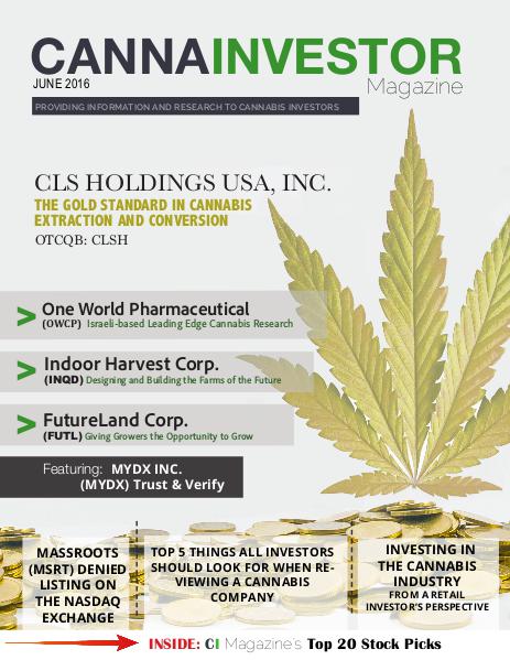 CANNAINVESTOR Magazine June 2016