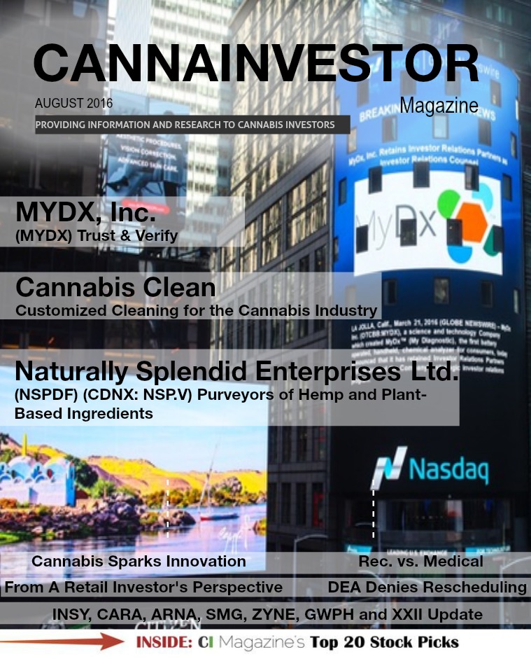 CANNAINVESTOR Magazine August 2016