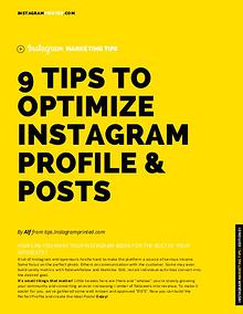 9 WAYS TO OPTIMIZE INSTAGRAM PROFILE & POSTS