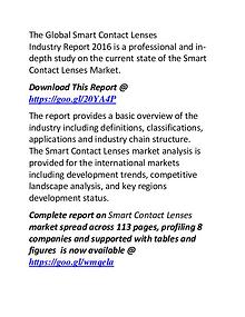 Smart Contact Lenses Industry: Global Market Manufacturers Forecast