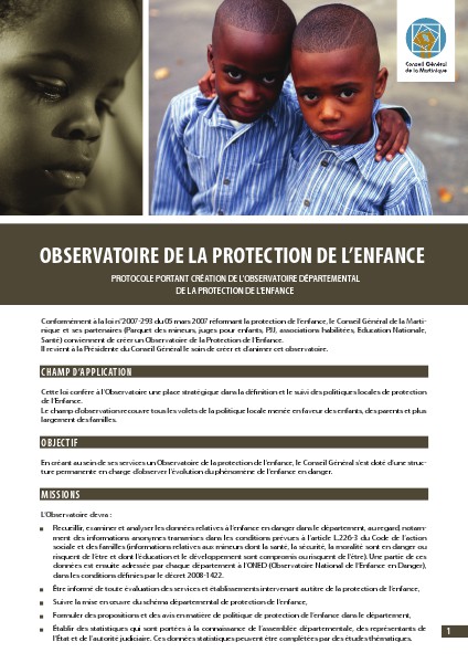 Site Internet Observatoire de la protection de l'enfance