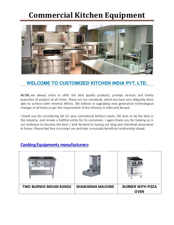 Commercial Kitchen Eqquipment