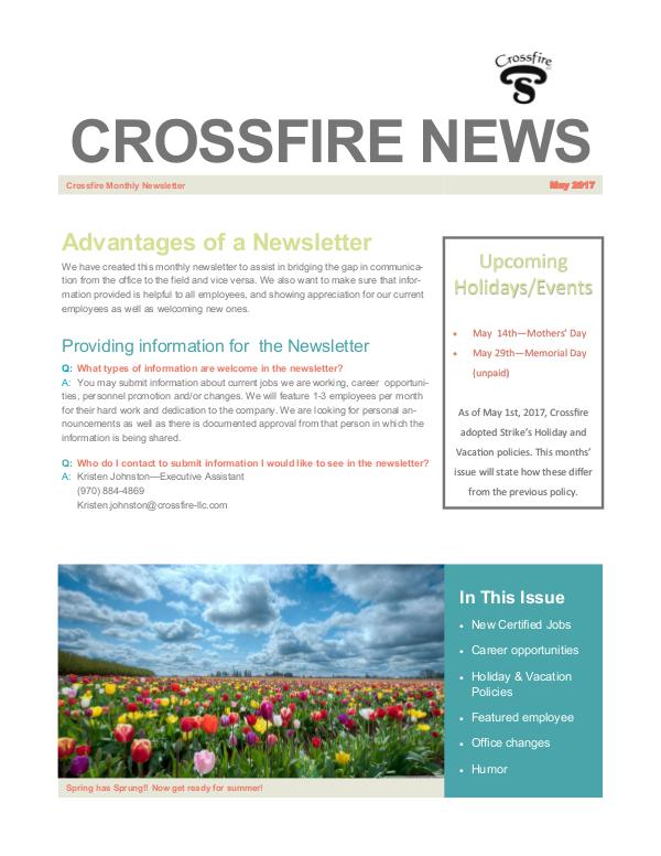 Crossfire Newsletter - May