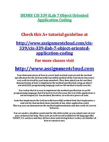 devry cis 339 entire course