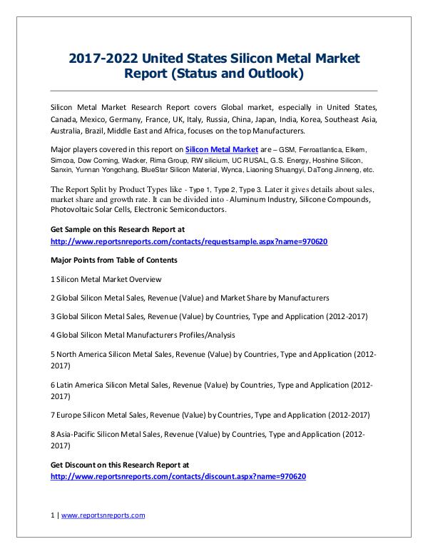 2017-2022 United States Silicon Metal Market Repor