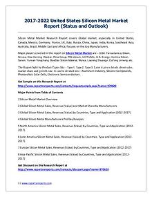 Silicon Metal Market 2017 Analysis, Trends and Forecasts 2022