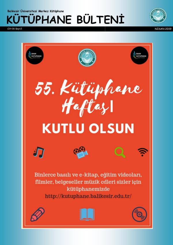 Balikesir Universitesi Kutuphane Bulteni nisan2019