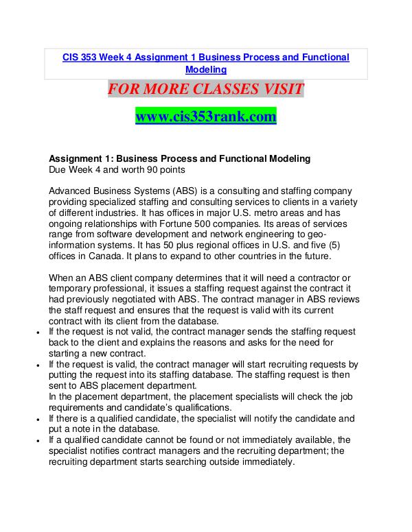 CIS 353 RANK Extraordinary Life/cis353rank.com CIS 353 RANK Extraordinary Life/cis353rank.com