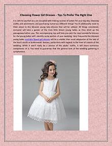 Choosing Flower Girl Dresses - Tips To Prefer The Right One