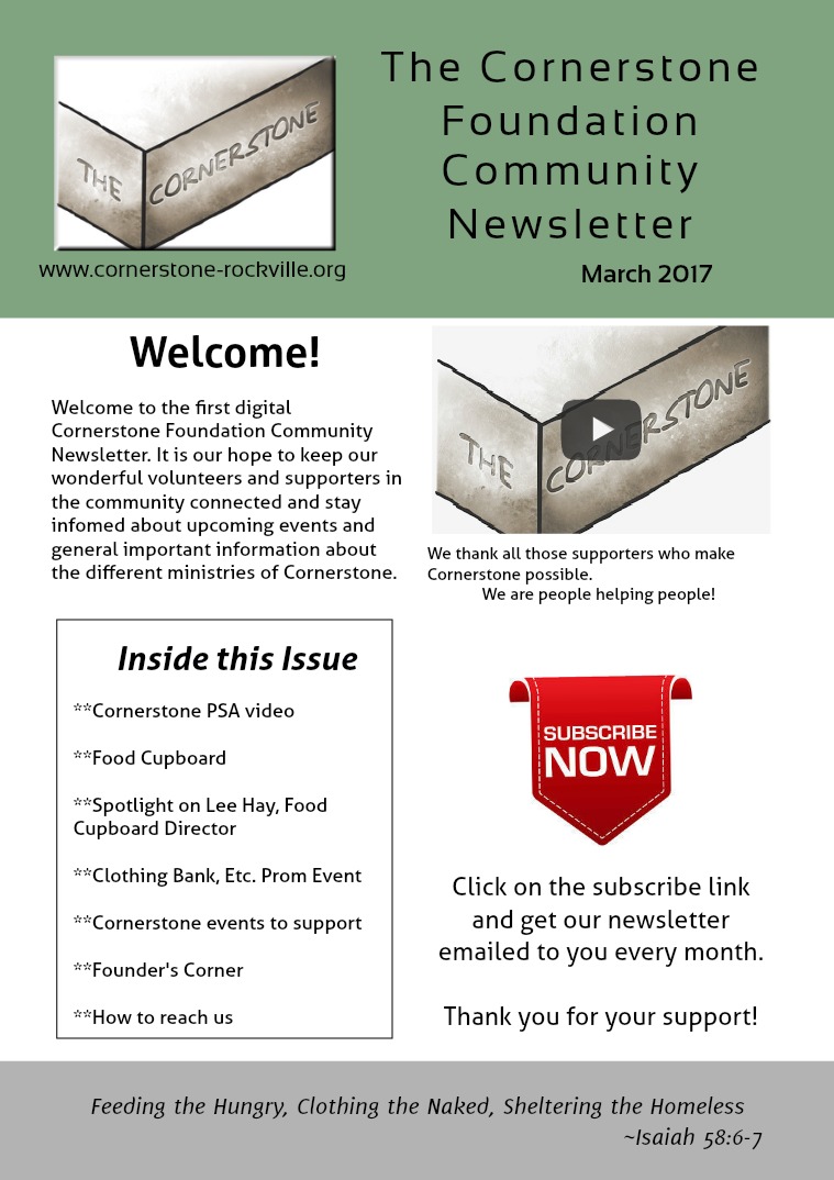 Cornerstone Newsletter March 2017