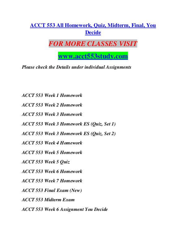 ACCT 553 STUDY Anywhere Start Here/acct553study.com ACCT 553 STUDY Anywhere Start Here/acct553study.co