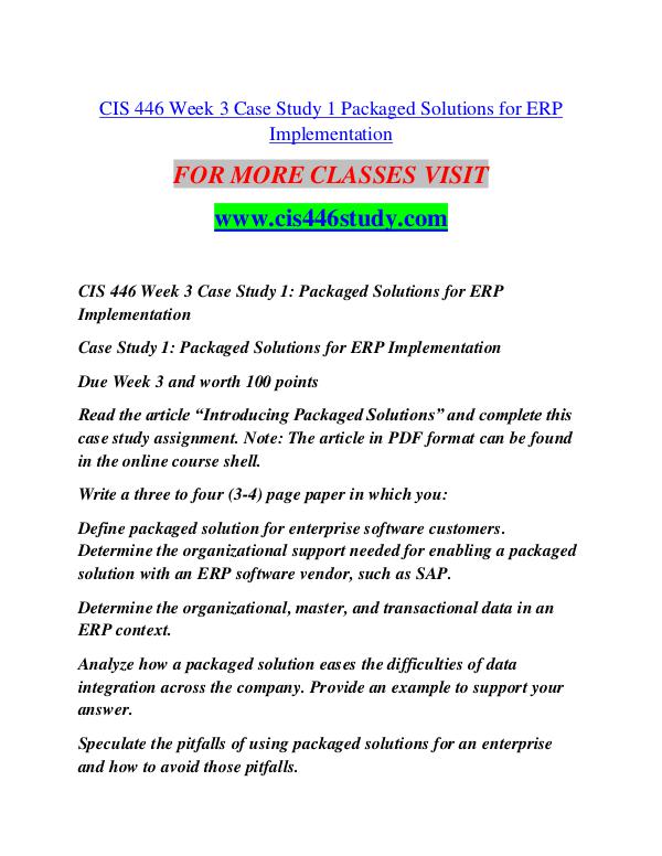 CIS 446 STUDY Extraordinary Life/cis446study.com CIS 446 STUDY Extraordinary Life/cis446study.com