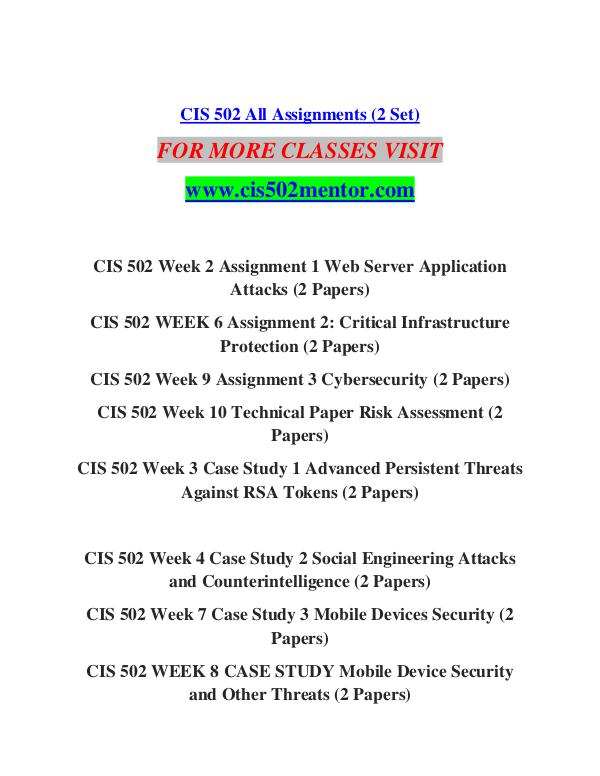 CIS 502 MENTOR Extraordinary Life/cis502mentor.com CIS 502 MENTOR Extraordinary Life/cis502mentor.com