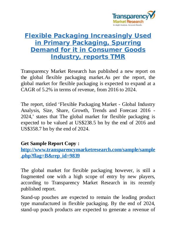 My first Magazine Flexible Packaging Market