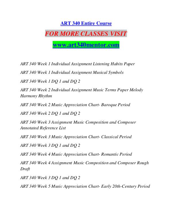 ART 340 MENTOR Anywhere Start Here/art340mentor.com ART 340 MENTOR Anywhere Start Here/art340mentor.co