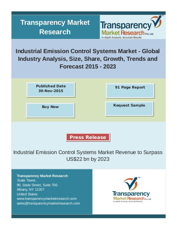 District Cooling Market: Latest Trends,Analysis & Insights 2024 Industrial Emission Control Systems - Global Indus