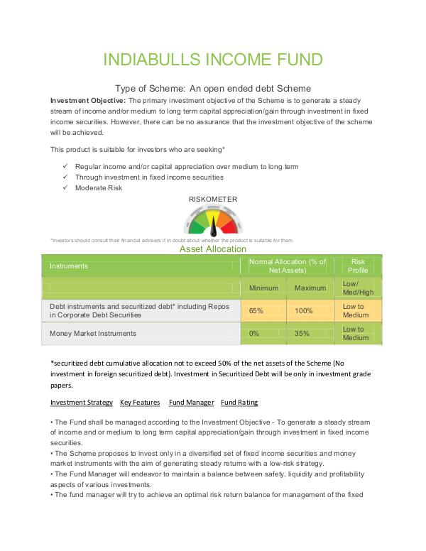 Income Funds | Best Income Funds India | Fixed Income Mutual Funds | INDIABULLS INCOME FUND Doc Submission