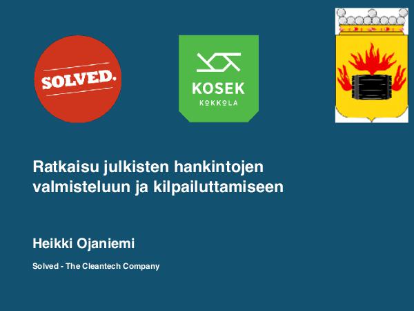 Solved ratkaisu julkisten hankintojen valmisteluun. 1