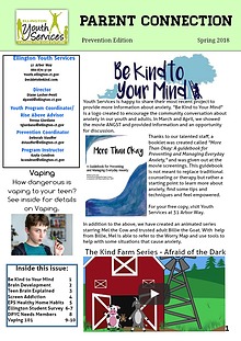 Ellington Youth Services Prevention Newsletter