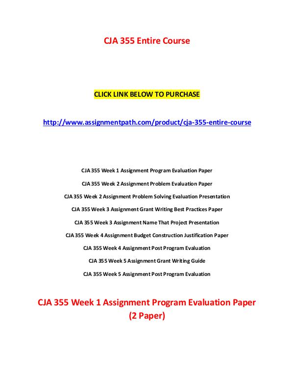 CJA 355 Entire Course CJA 355 Entire Course