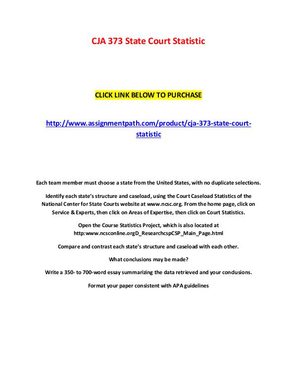 CJA 373 State Court Statistic CJA 373 State Court Statistic