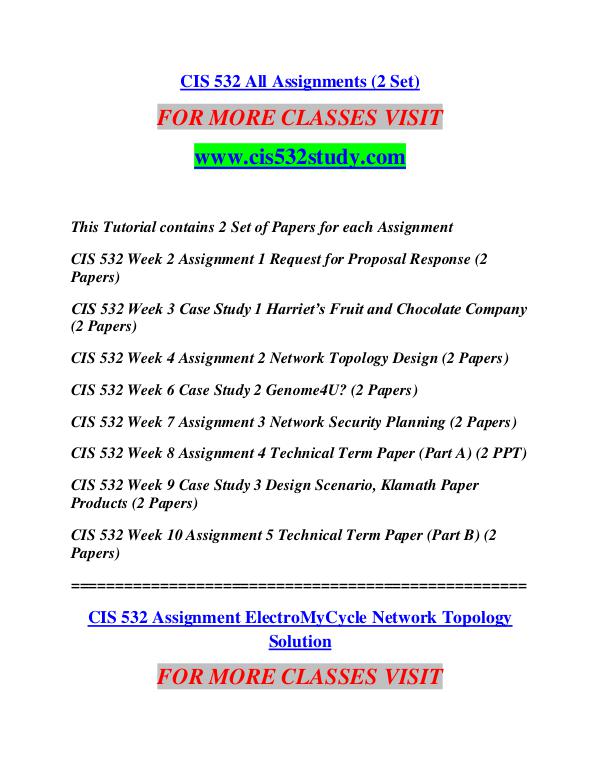 CIS 532 STUDY Extraordinary Life/cis532study.com CIS 532 STUDY Extraordinary Life/cis532study.com