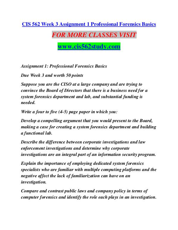 CIS 562 STUDY Extraordinary Life/cis562study.com CIS 562 STUDY Extraordinary Life/cis562study.com