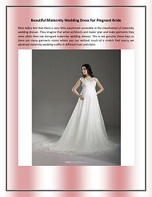 Beautiful Maternity Wedding Dress For Pregnant Bride