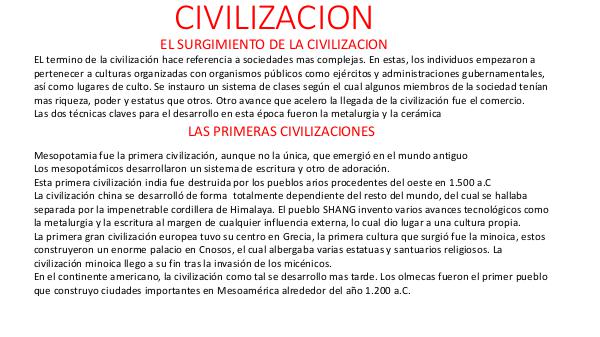 CIVILIZACIONES CIVILIZACIONES