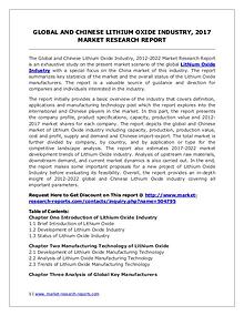 Lithium Oxide Market Trends and 2022 Forecasts for Manufacturers