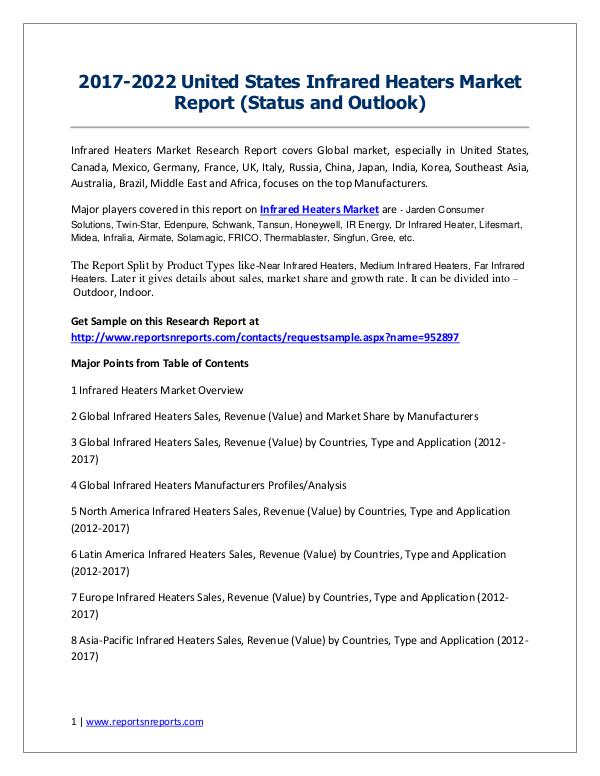 Infrared Heaters Market 2017 Analysis, Trends and Forecasts 2022 Infrared Heaters Market Trends and 2022 Forecasts