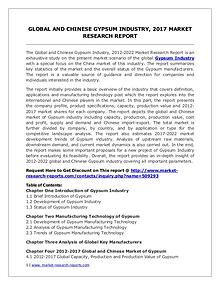 Gypsum Industry 2022 Forecasts for (Global, Chinese) Region