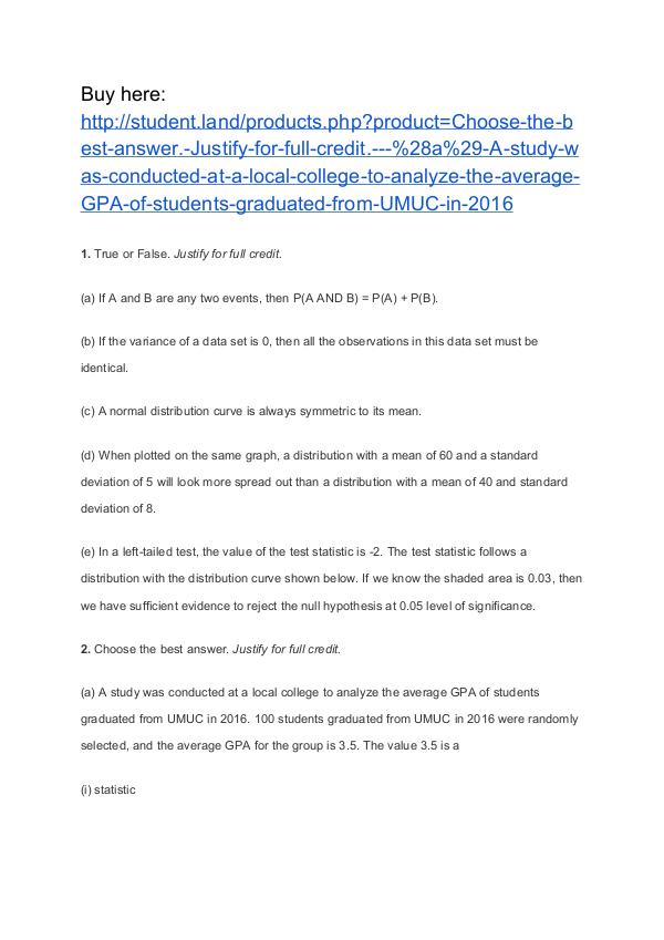 Choose the best answer. Justify for full credit. (a) STAT 200