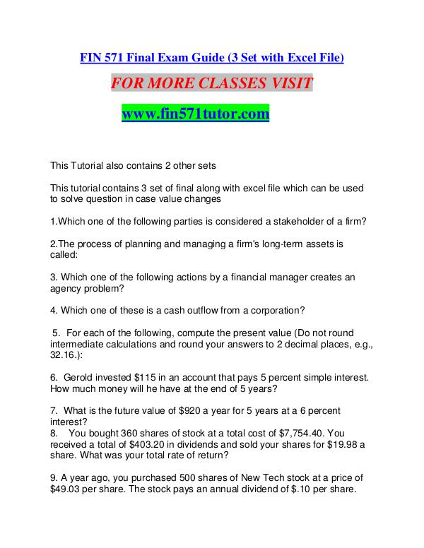 FIN 571 TUTOR Extraordinary Life/fin571tutor.com FIN 571 TUTOR Extraordinary Life/fin571tutor.com