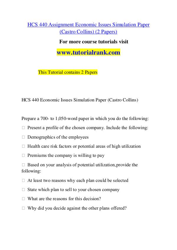 HCS 440 Course Great Wisdom / tutorialrank.com HCS 440 Course Great Wisdom / tutorialrank.com