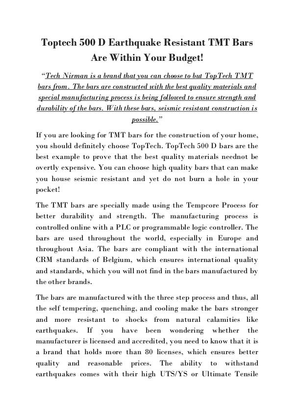 Toptech 500 D Earthquake Resistant TMT Bars Toptech_500_D_Earthquake_Resistant_TMT_Bars_Are_Wi