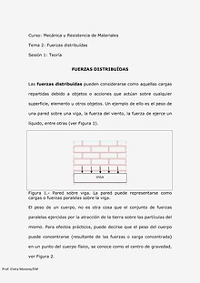 Mecánica y Resistencia de Materiales: Fuerzas distribuídas