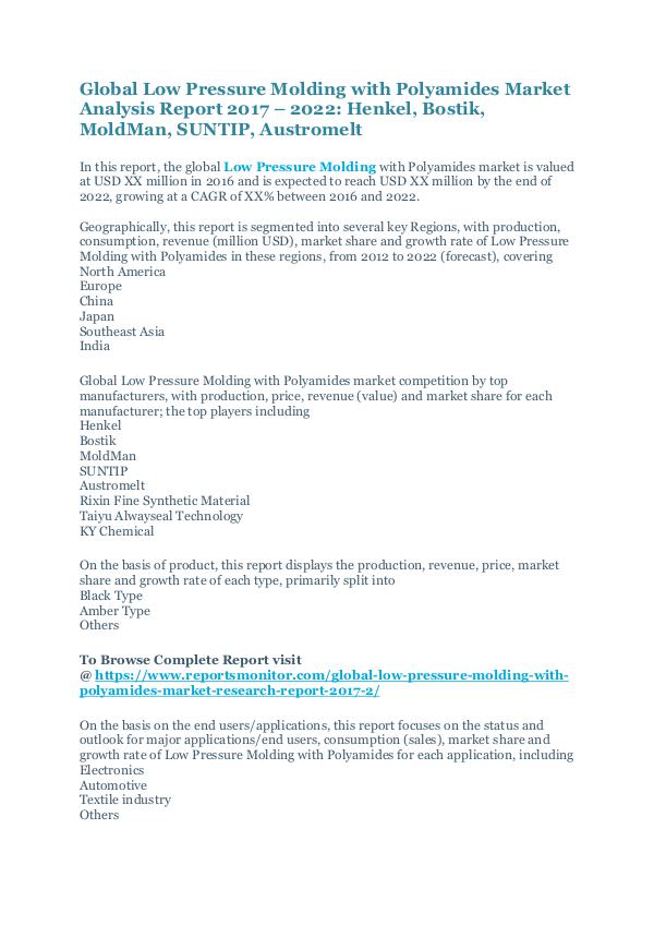 Low Pressure Molding with Polyamides Market Report