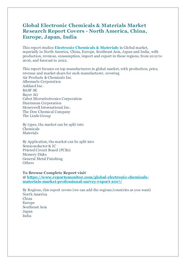 Electronic Chemicals & Materials Market Report