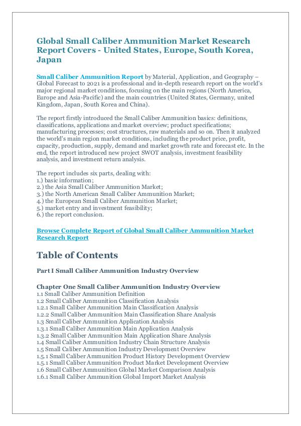 Small Caliber Ammunition Market Research Report