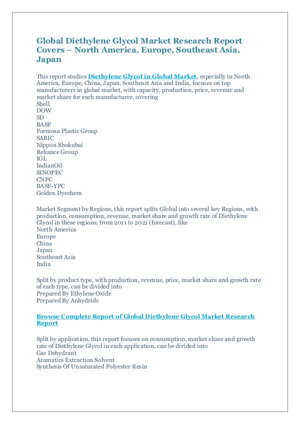 Global Diethylene Glycol Market Research Report