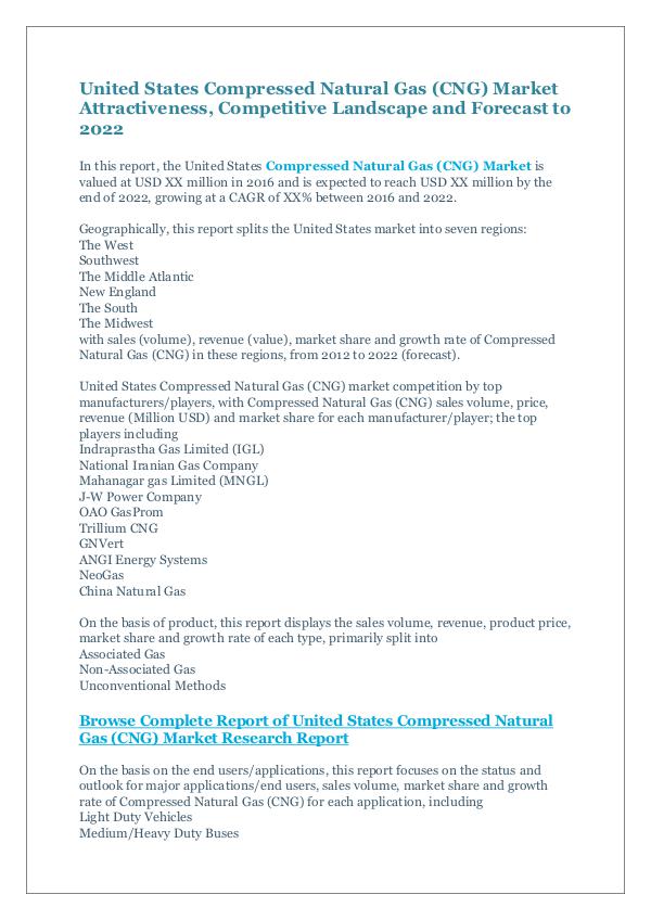 Compressed Natural Gas (CNG) Market Report in 2017